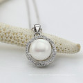 Fashion Freshwater Nice Design Pearl Pendant AAA Button 11-12mm 925 Silver Natural Pearl Pendant